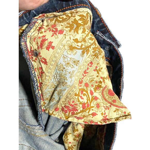 Marlow Jeans Distressed M Logo Back Pockets Stretch Blue Denim Womens 28 - Picture 9 of 9